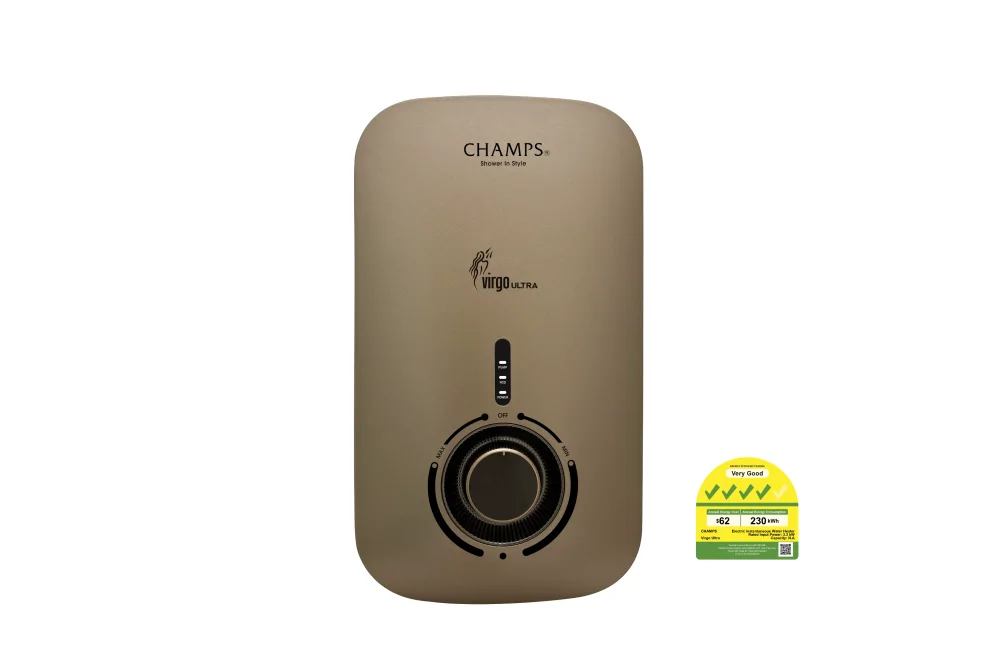 Virgo Ultra Instant Water Heater With Rain Shower Set (Gunmetal)